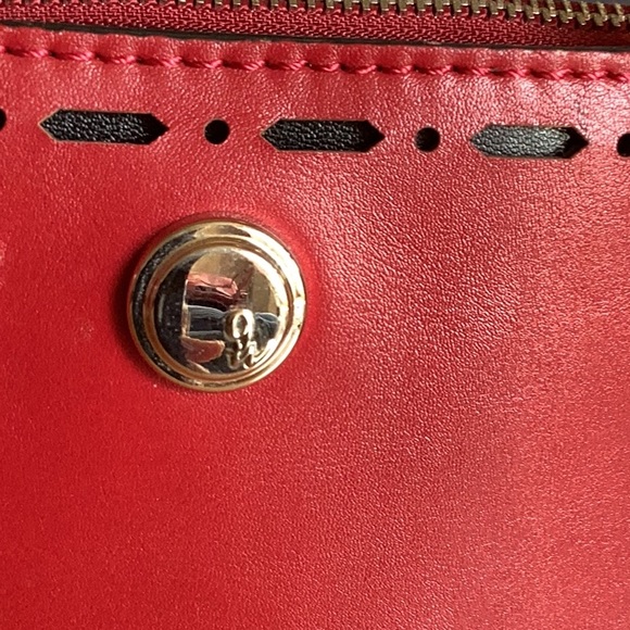 Nine West deep red media bag.  14”x10”x5”. Black interior - Picture 2 of 12